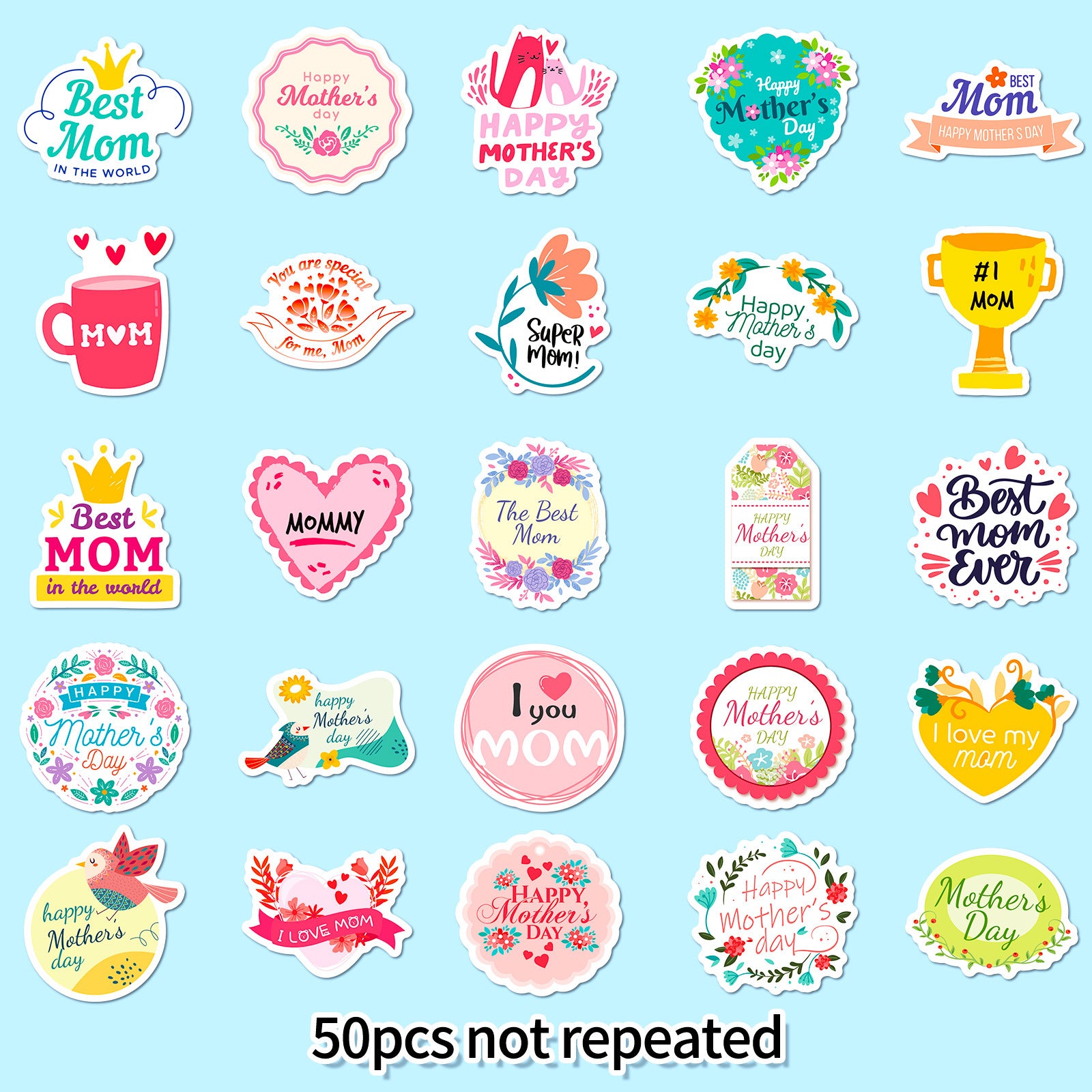 Wholesale Mother's Day English Alphabet Holiday Decoration Stickers